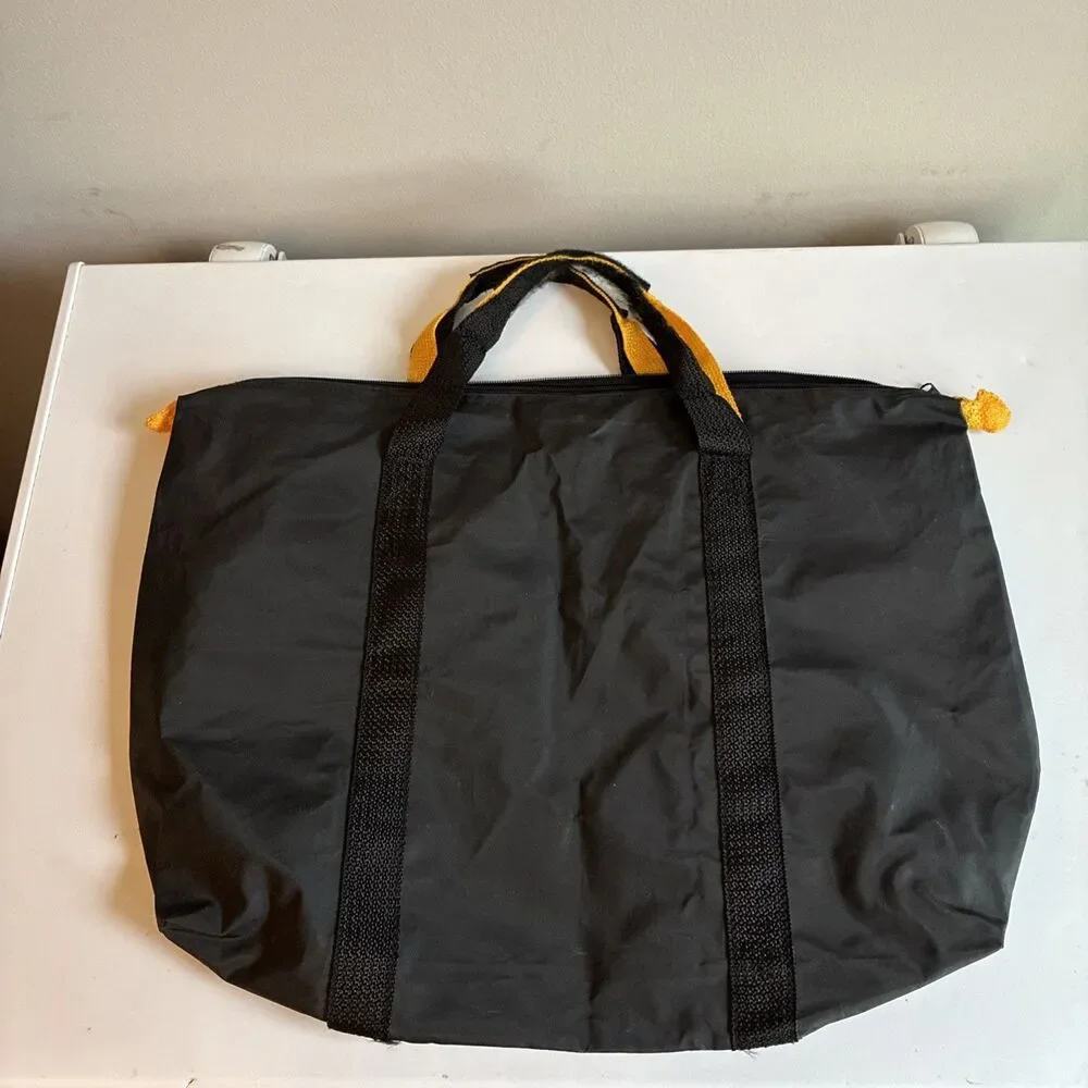 Vintage BILL BLASS Tote Duffle Bag Men's Black Nylon Short Handle pre-owned Trav